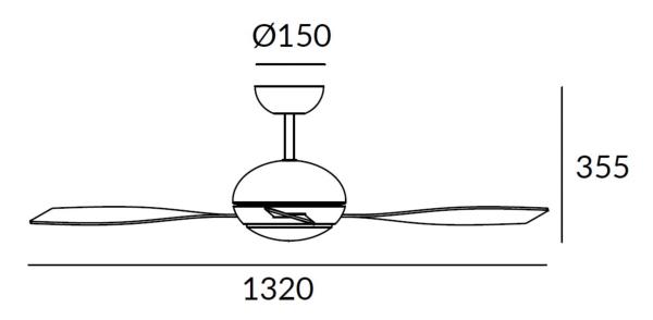 ventilador de techo sirocco leds-c4 - medidas